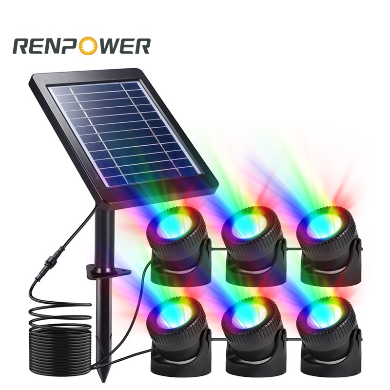 Lampu LED Suria Baru IP68 Solar Underwater Lampu Berwarna Luaran Kolam Renang Lampu Hiasan